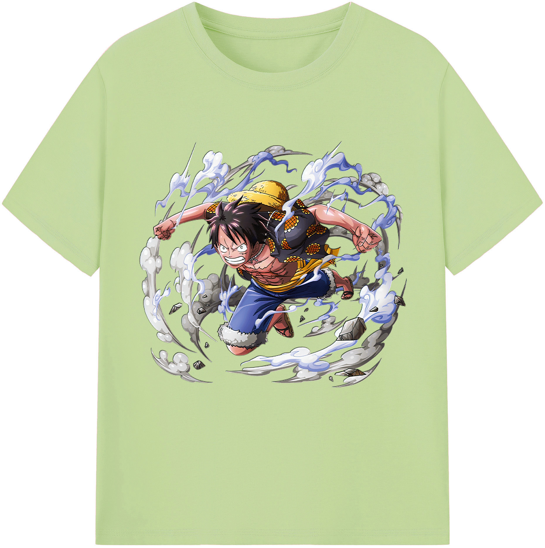 ワンピース モンキー・D・ルフィ ONE PIECE Monkey D. Luffy 綿100％半袖Tシャツ（フロントプリント）